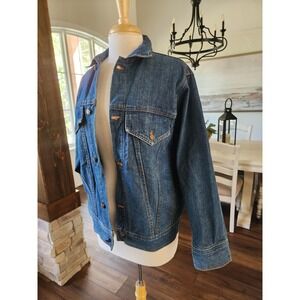 Vintage Anzani Denim Jacket Blue Jean Trucker Coat Women's‎ Classic Casual